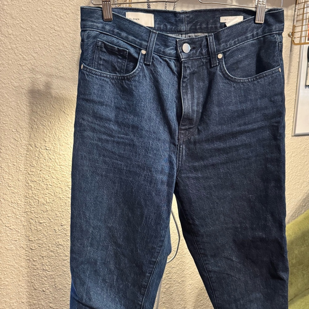 BLDWN Women's Size 28 High Rise Vintage Straight Jeans Denim Two Tone Blue